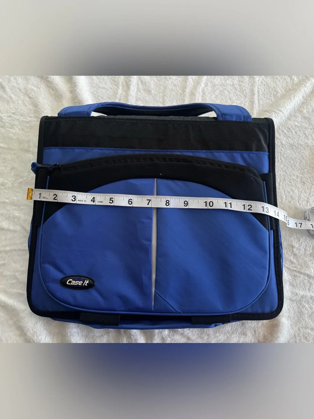 Case It Blue and Black Laptop Messenger Bag for Men - Padded Travel Brief